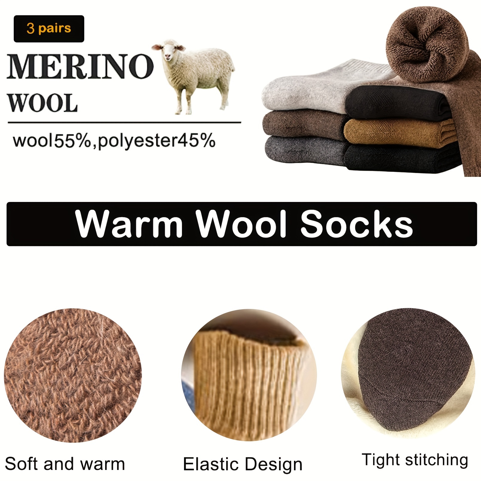 Calcetines de senderismo cálidos de lana merino para mujer - Trekking Warm