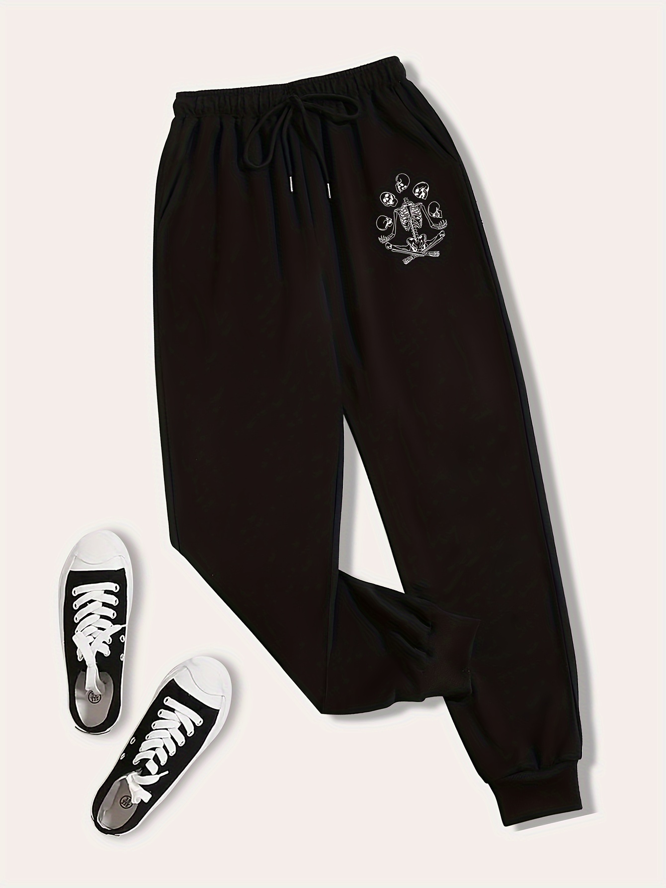 Halloween Skeleton Costume Pants Joggers Sweat Pants Sweatpants Glow in the  Dark Print on Front and Back 