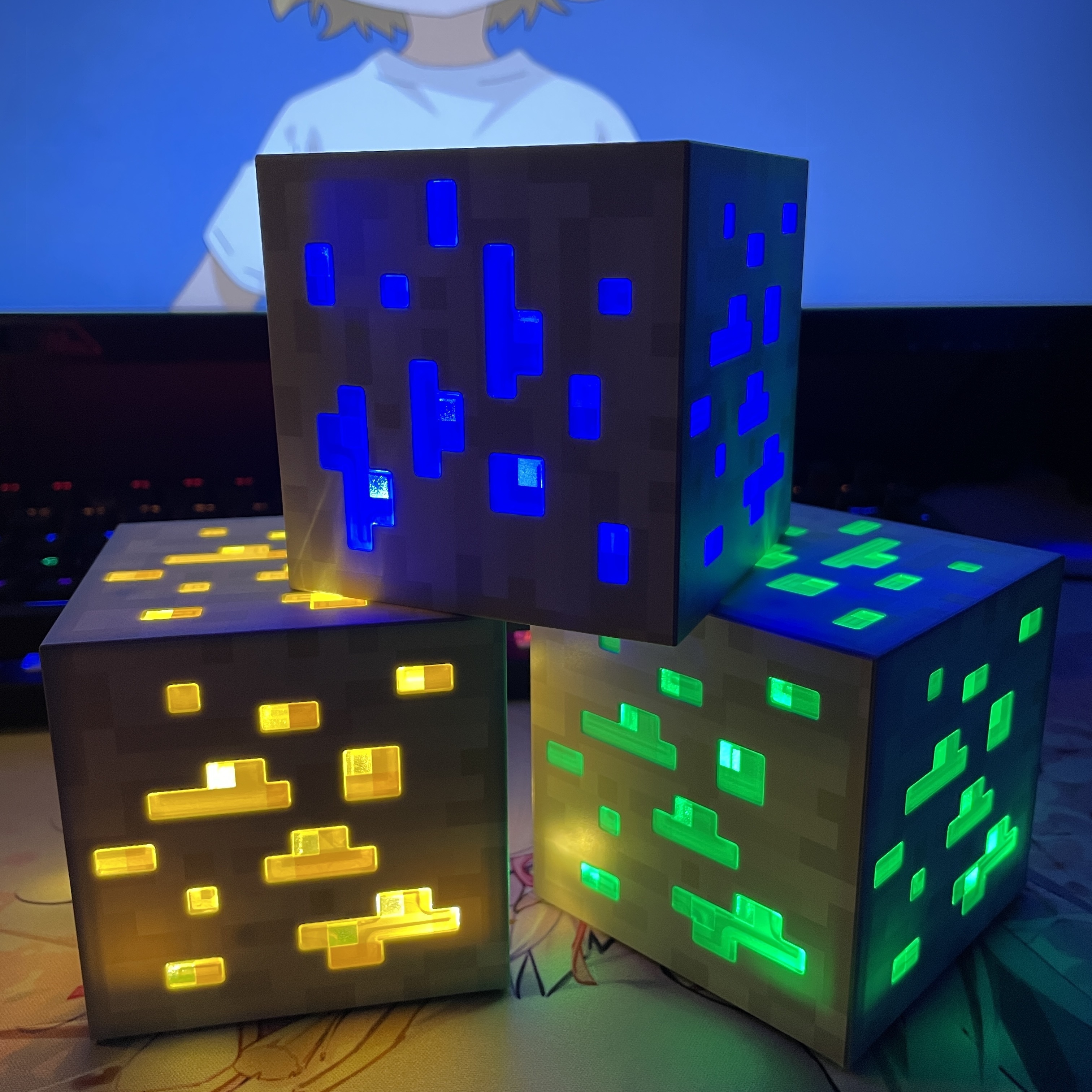 Mc Peripheral Game Toy Creative Miner's Lamp Pendant Bedroom - Temu