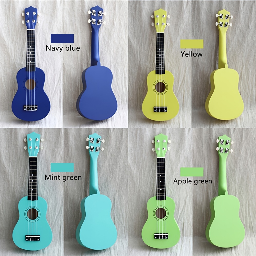 Mini Guitare, Instrument De Musique 21 Pouces à 4 Cordes Ukulélé Bien  Construit Pour Cadeau D'anniversaire De Noël Pour Débutants Enfant Adulte  Fleur Bleue 