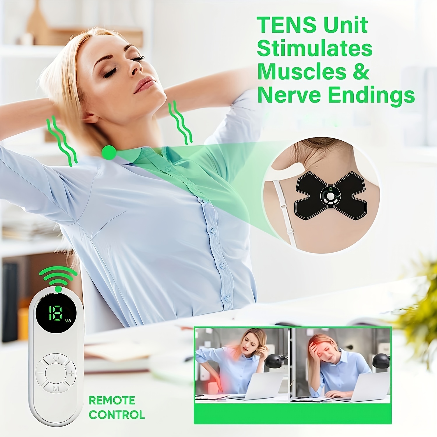 TENS Unit For Neck and Back Pain - TENS Smart Neck Massager For