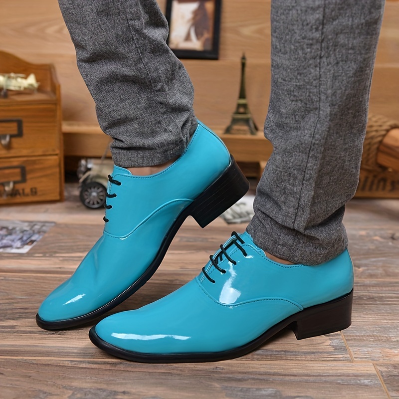 Green Lace-up Pu Leather Men's Formal Shoes For Business, Office