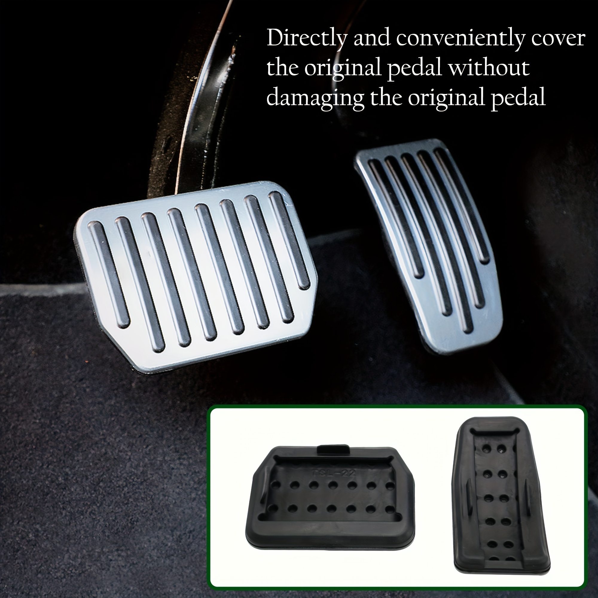 For Foot Pedal Pads For Model 3/Y 2017-2023, Non-Slip Aluminum And Rubber  Automatic Brake & Accelerator Pedal Covers For Accessories