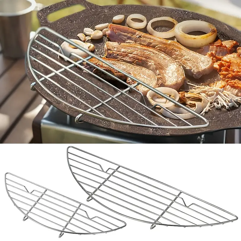1pc Outdoor Barbecue Grid, Stainless Steel Baking Net For Camping