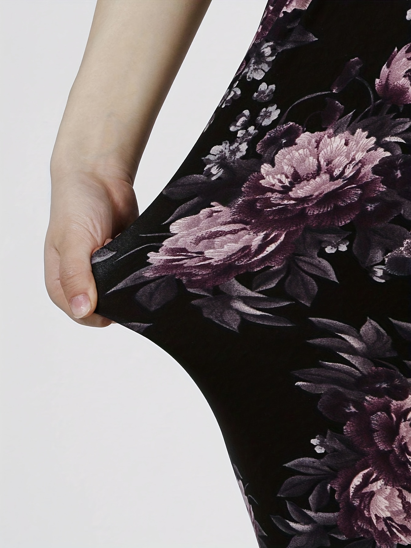 Floral Print Skinny Leggings Casual Every Day Stretchy - Temu United Kingdom