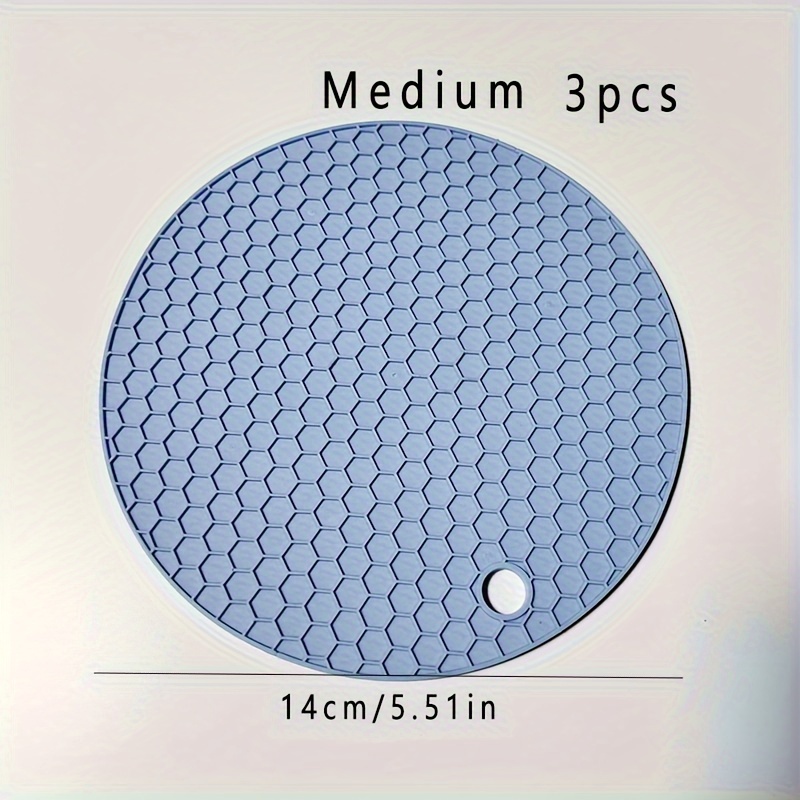 Kitchen Non-slip Pot 14cm Small Round Honeycomb Silicone Placemat