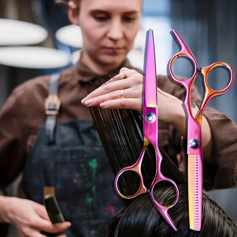 Professional Hair Cutting Scissors Kit Barber Shears Set - Temu