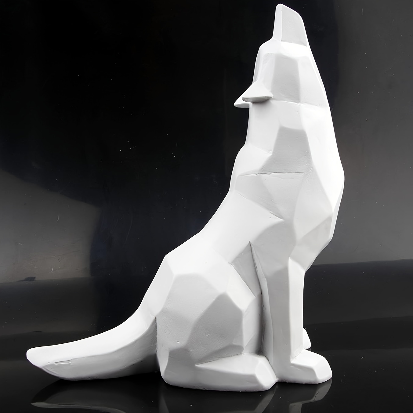 1pc 7 inch white wolf howling wolf statue home decoration apron home decoration living room study tv cabinet and office desktop decoration