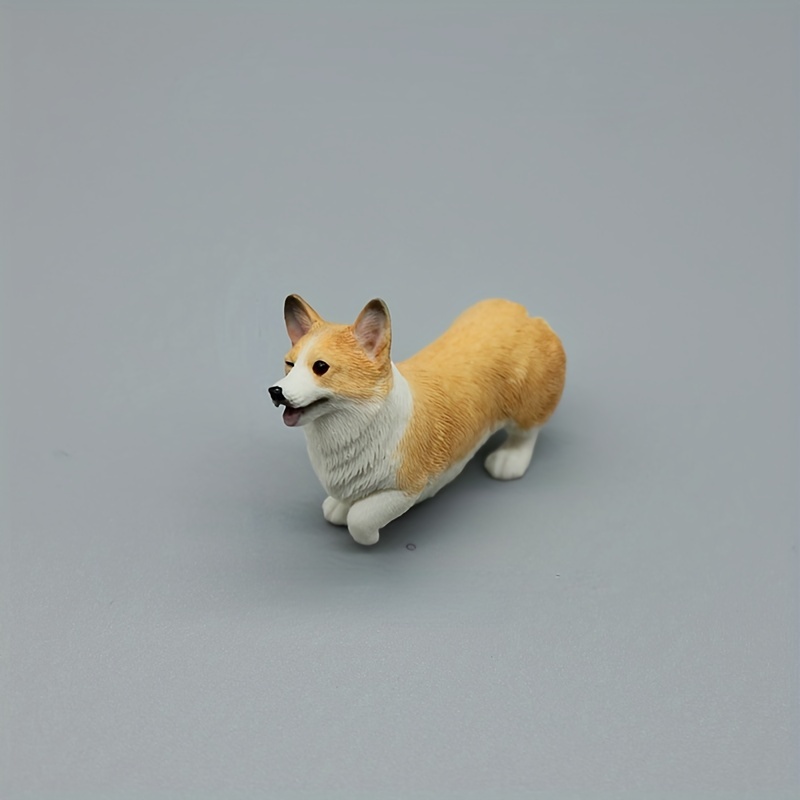 Lifelike Corgi Dog Animal Model PVC Solid Figurine Desktop Ornament Kids Toy  boys girls Gif