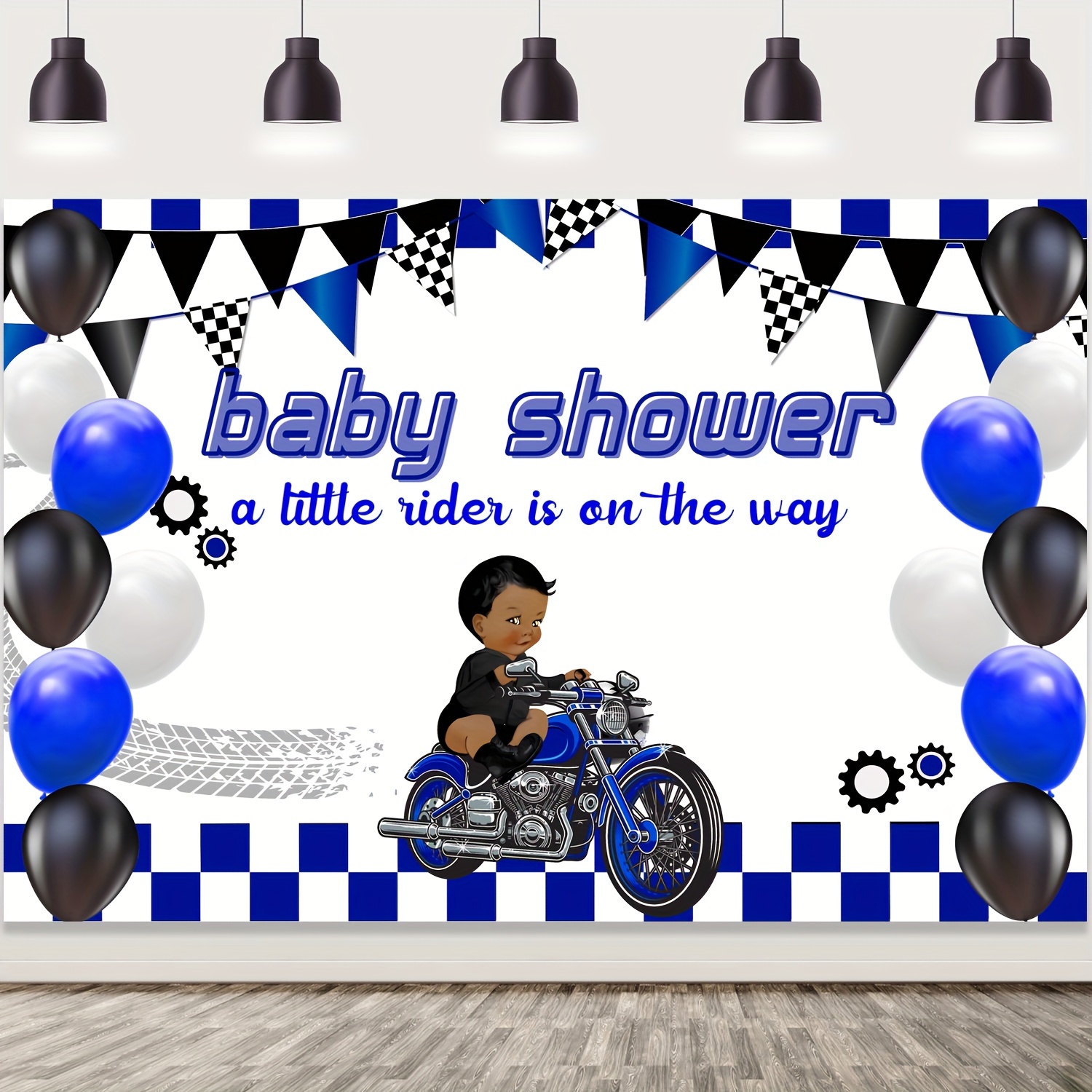 Motorcycle baby hot sale shower decorations