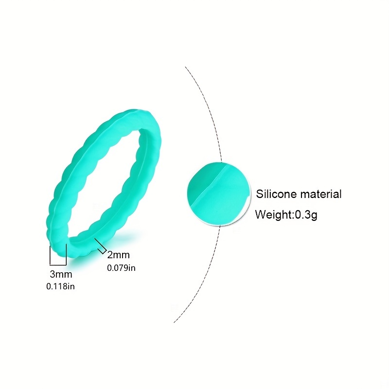 7pc Silicon Sporty Stacking Rings for Daily Outfits