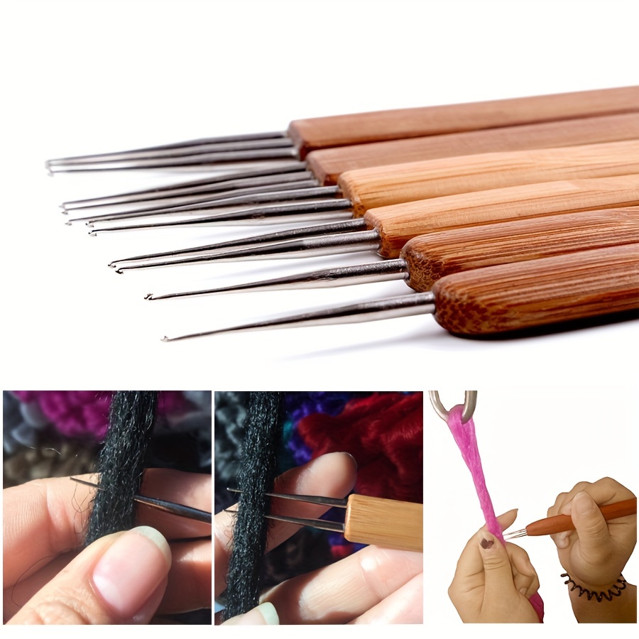 Premium Bamboo Wooden Crochet Needles For Dreadlocks Braids - Temu
