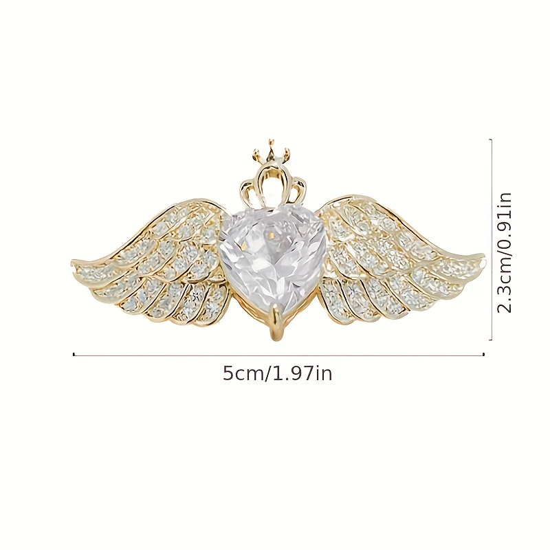 Elegant Angel Wings Crystal Brooch Pin Women Perfect - Temu Canada
