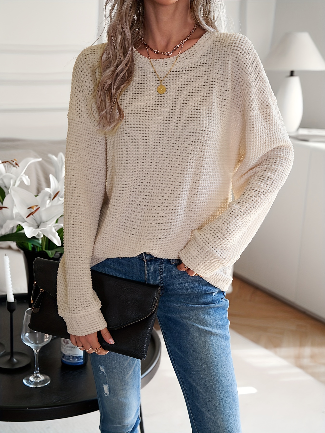 Women's Sweater Waffle knit Button Shirt Jacket Women's - Temu
