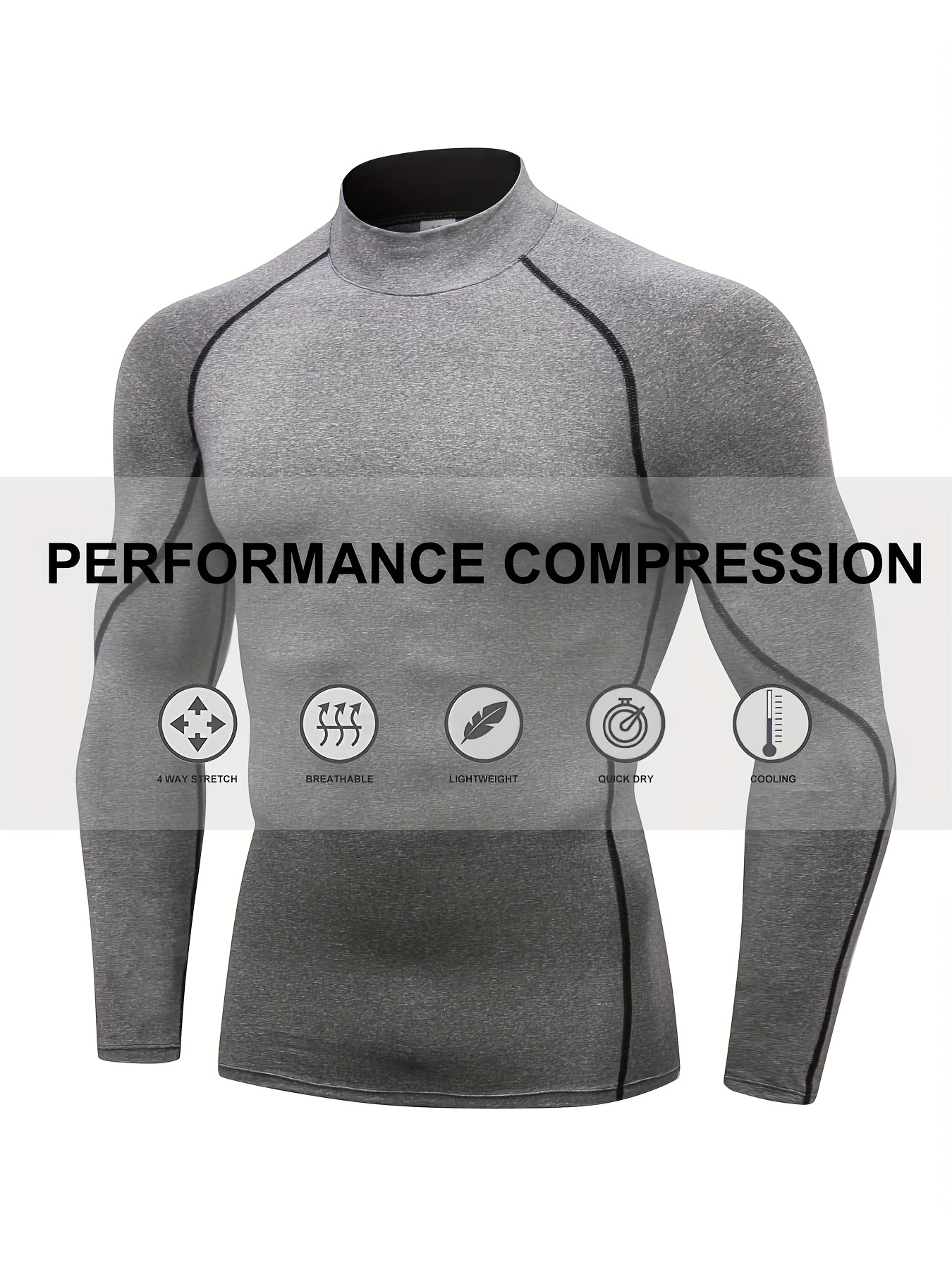 ATHLETE Men's Lightweight Compression Base Layer Long Sleeve