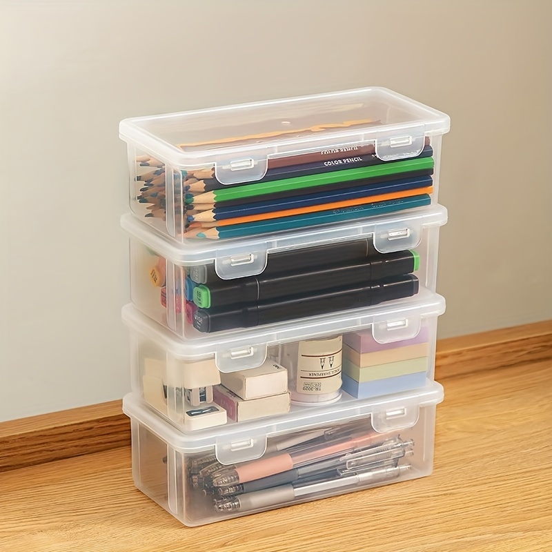 Storage Box Clear Organizer Box Large Capacity Transparent Plastic