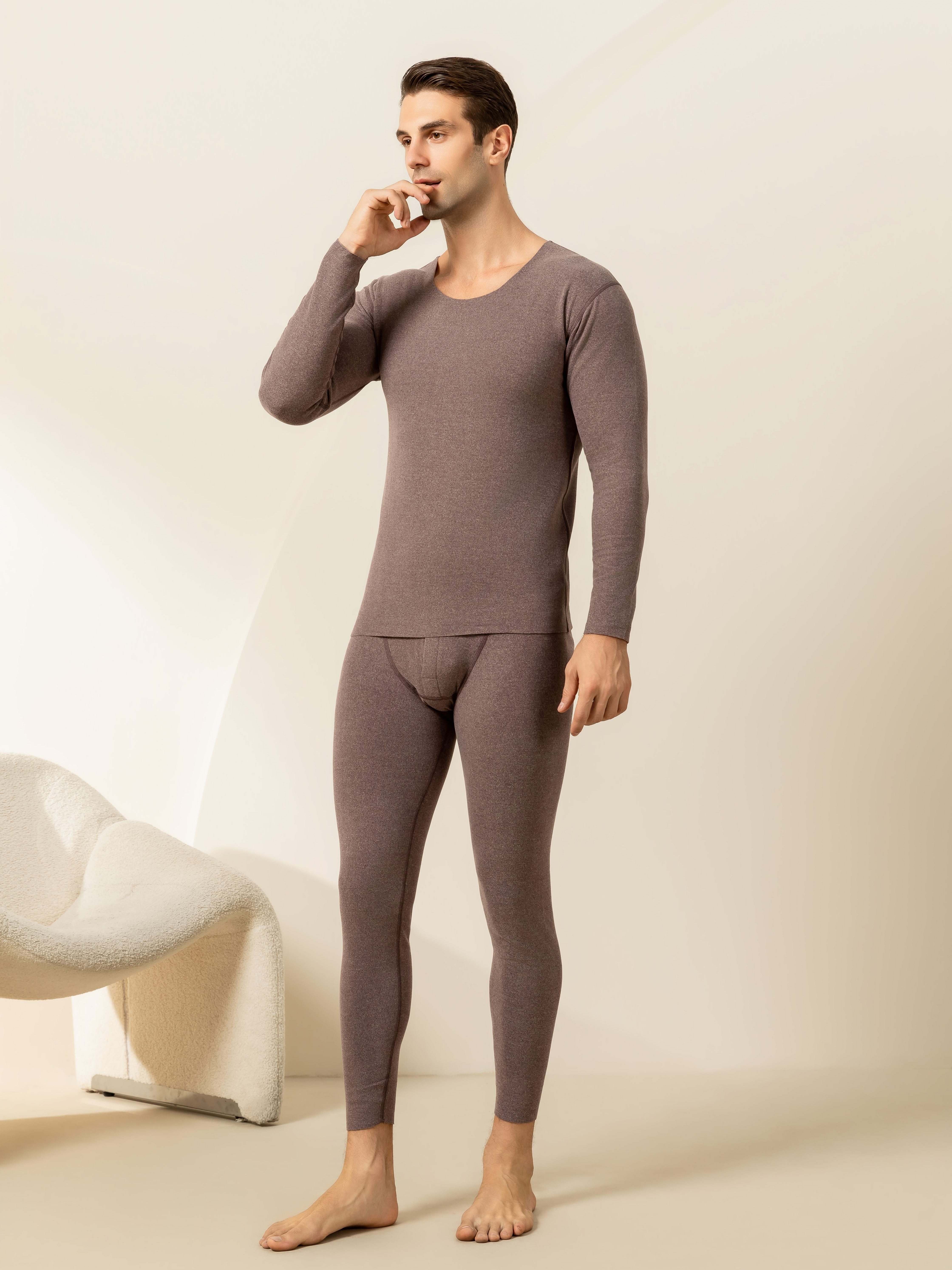 Men Warm Long Johns Set Printed Winter Mens Thermal Underwear Sexy Slim Fit  Man Thermo Sleepwear Tops+Pants Set