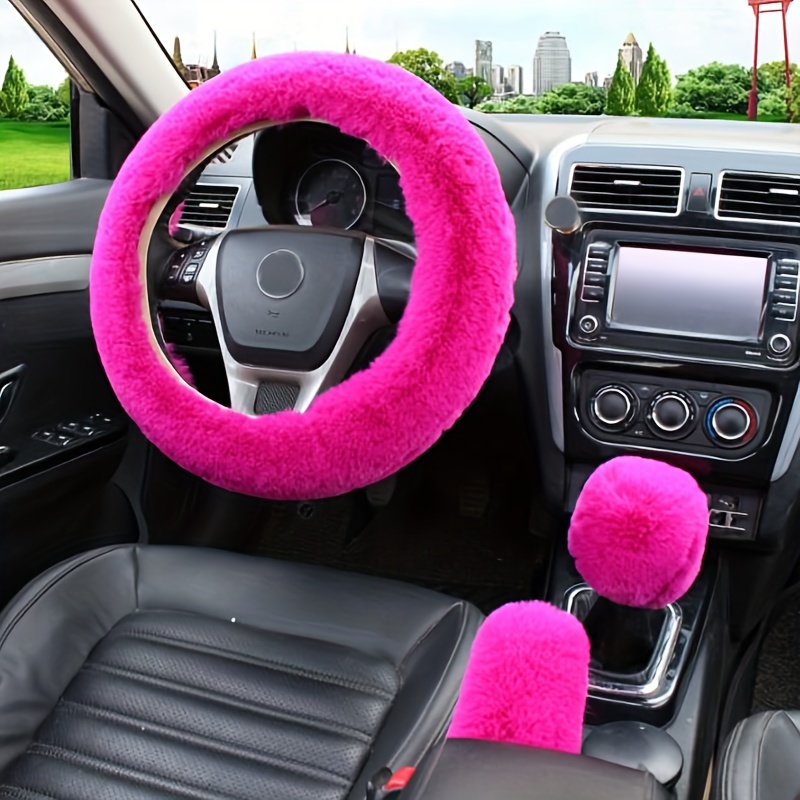 Nueva Funda De Volante De Coche De Peluche Para Accesorios De Interior De  Coche De Otoño E Invierno, ¡actualiza Tu Viaje Con Una Elegante Funda De Vol