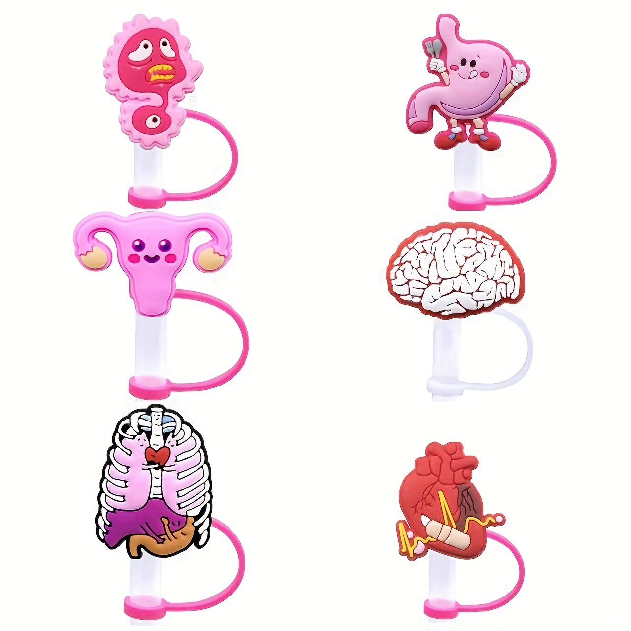 Portable Medical Nursing Series Silicone Straw Plugs, Cute Cartoon  Dustproof Reusable Straw Cover, Cup Decoration Accessories - Temu