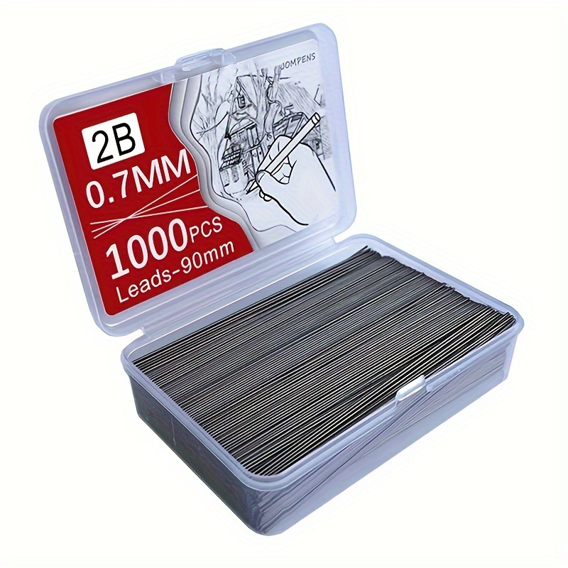 TEMU 250/500/1000pcs, Mechanical Pencil Lead Core 0.5 0.7 0.9 1.3 2.0mm Large Capacity Replaceable Pencil Refills Affordable Gift Box Fine Writing