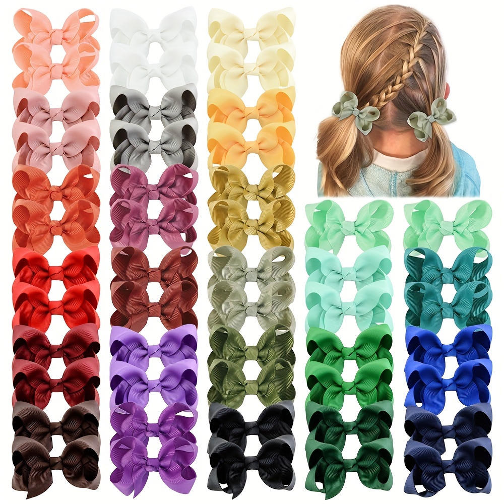

30pcs Assorted Varieties Bow Hair Clips, Holiday Party Baby Girls Ponytail Clips, Travel Style Hair Clips, Princess Hair Accessories, Ideal Choice For Gifts