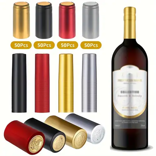 10 pezzi di capsule termoretraibili in PVC per bottiglie di vino