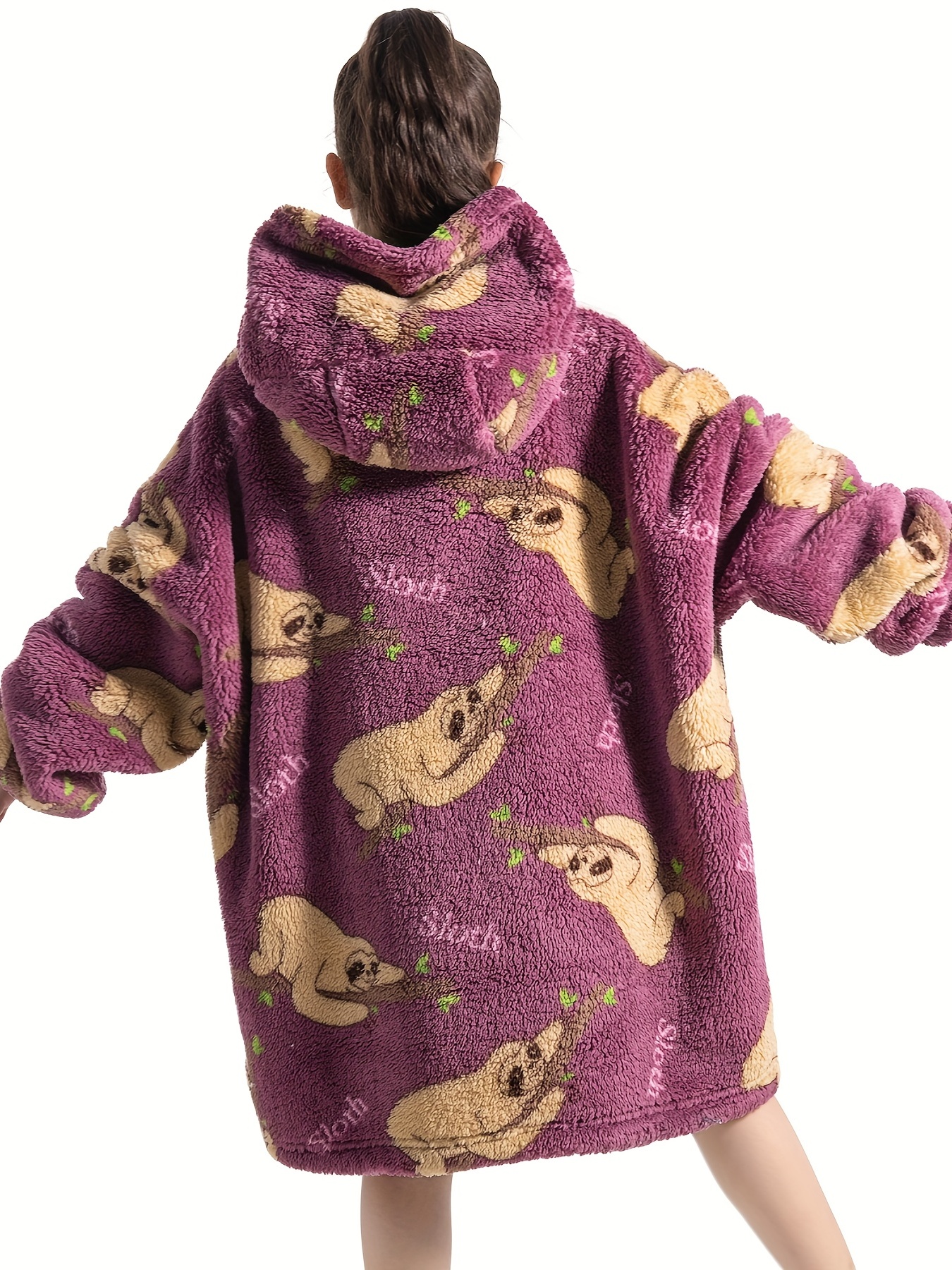 Warm Soft Blanket Wear Cozy Hoodie Sleepwear PJ Pajamas Robe Children Adult  Gift