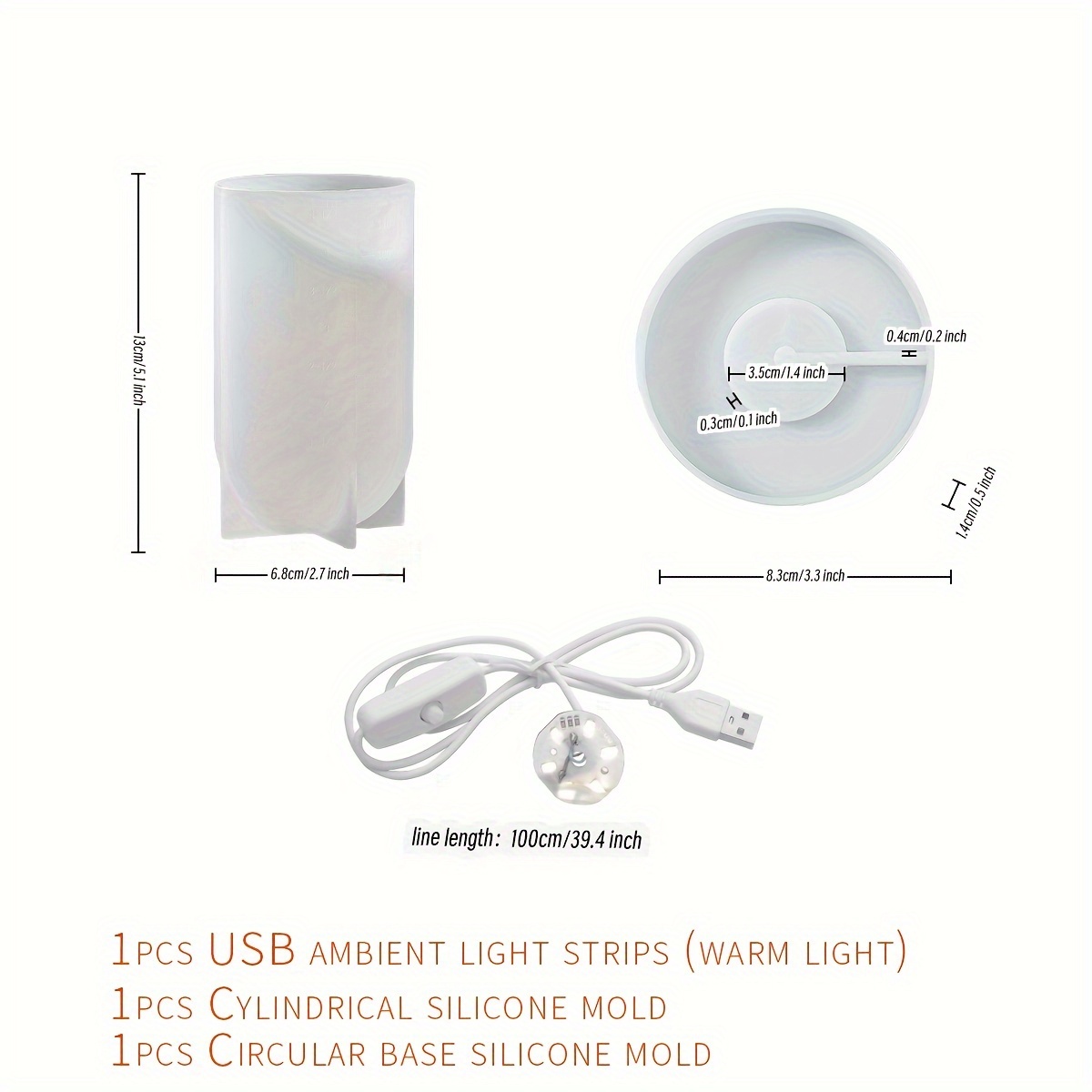 Cylindrical Lamp Making Holder Silicone Mold Epoxy Resin - Temu