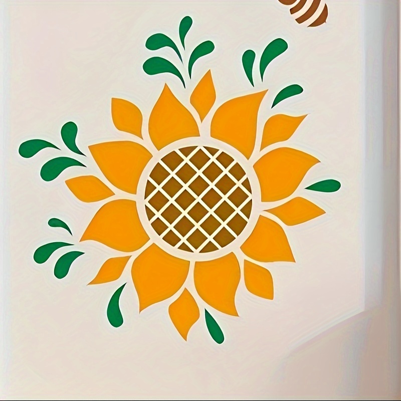 Reusable Floral Stencils Sunflower Bee Butterfly Painting - Temu