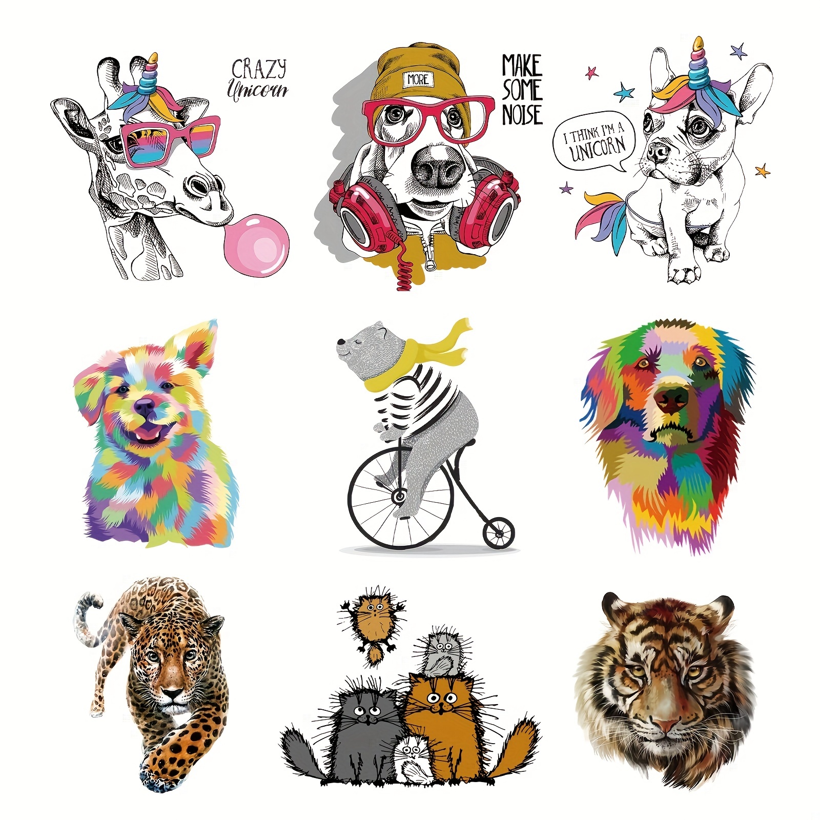 2pcs Animals Iron On Decals For Clothing Diy Heat Transfer - Temu