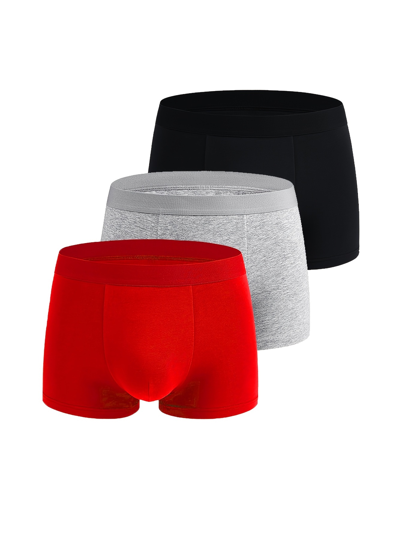 Men's Breathable Comfortable Stretch Plain Color Boxer - Temu Canada