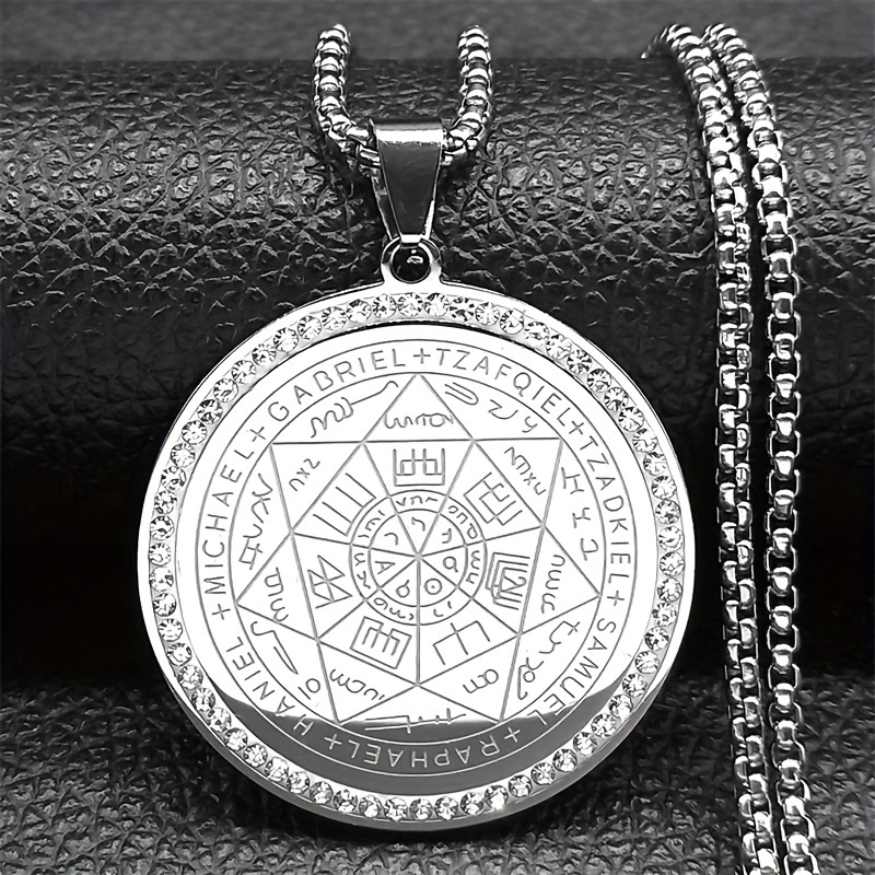 Image of Archangels Medal Necklace For Women Men Stainless Steel Seal Of Protection Chain Jewelry Nzzz504