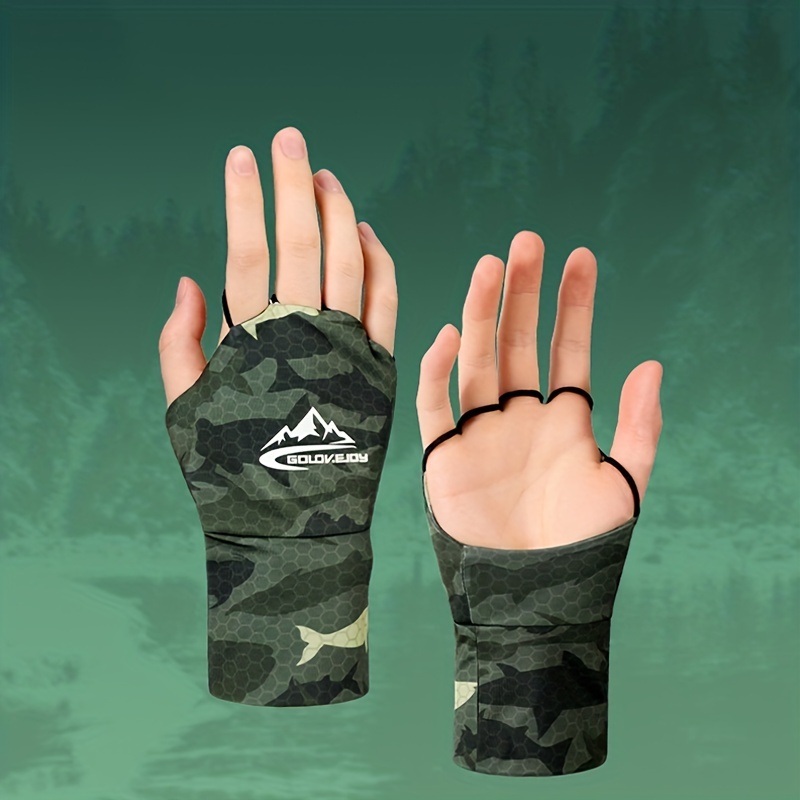 Fingerless Fishing Gloves Outdoor Sports Sunscreen Hollow - Temu