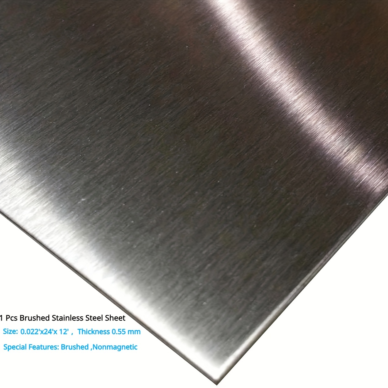 Chapa de acero inoxidable grosor 3 mm, dimensión 500x500 mm