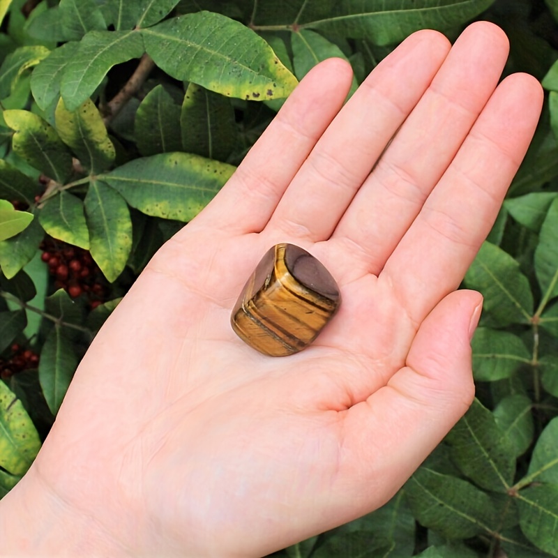 2pcs Natural Tiger Eye Tumbled Stones