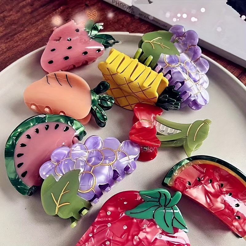 Fruit Hair Claw Clips Acetate Claw Clips Cute Jaw Clips - Temu