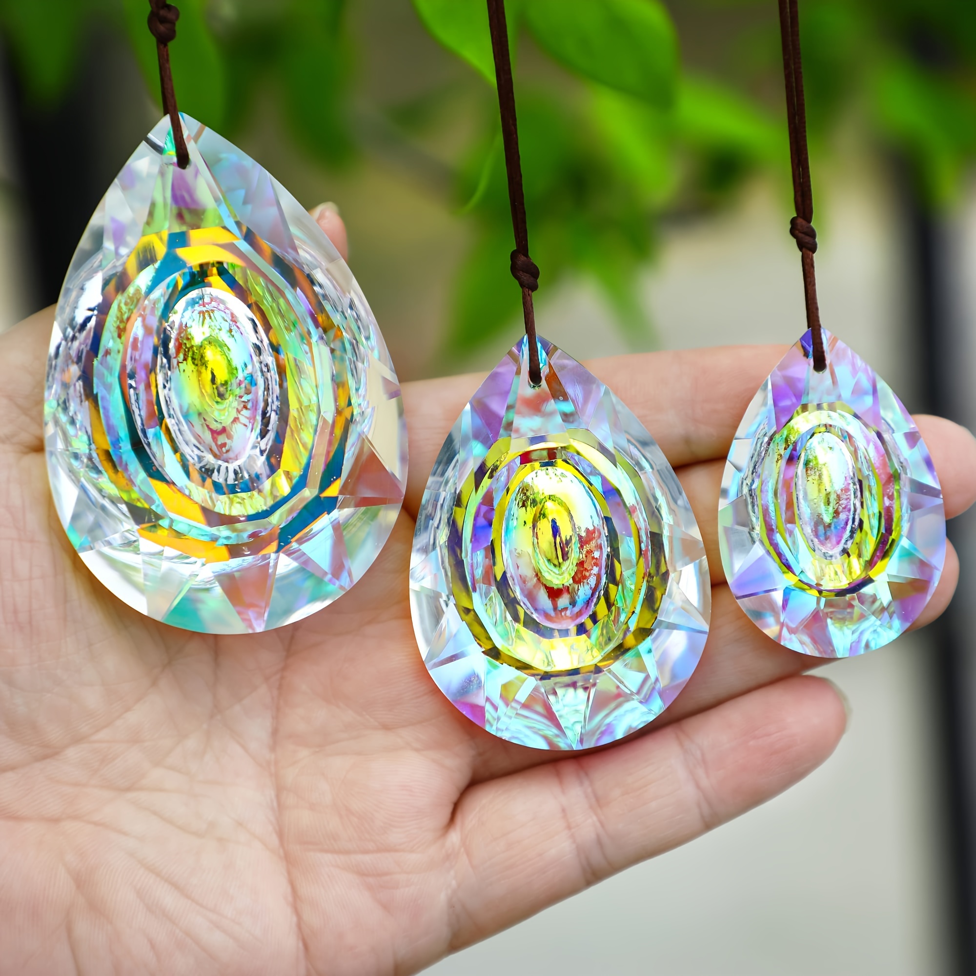 5pcs Hanging Crystals For Decoration, Suncatcher Crystal Hanging Crystals  For Windows, Chandelier Pendant, Window Crystals (color)