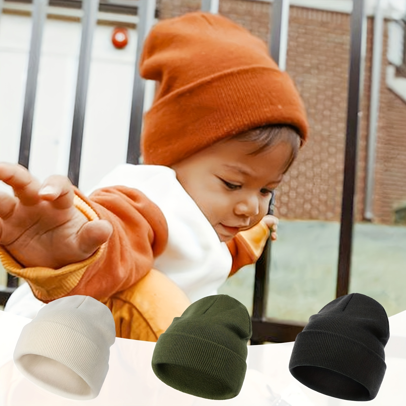 Bonnet Thermique en Tricot pour Bébé Garçon et Fille, Chauffe-Tête