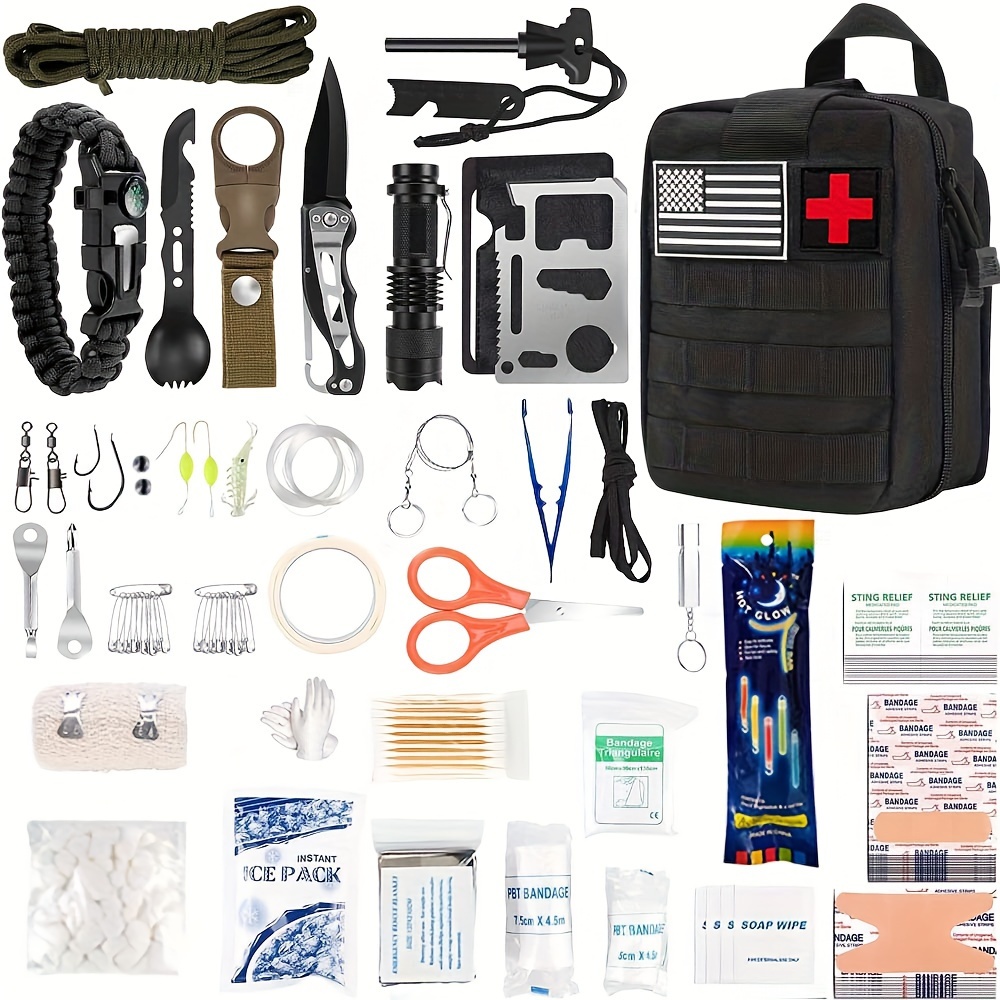 Survival First Aid Kit, Survival Gear Equipment Tools First Aid Supplies  Emergency Survival Kits For Hiking Disaster Camping Adventures, Gift For Men