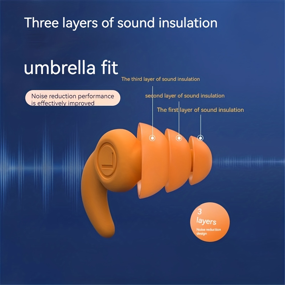 Tapones para los oídos de silicona impermeables en espiral, antironquidos,  4 Uds. brillar Electrónica