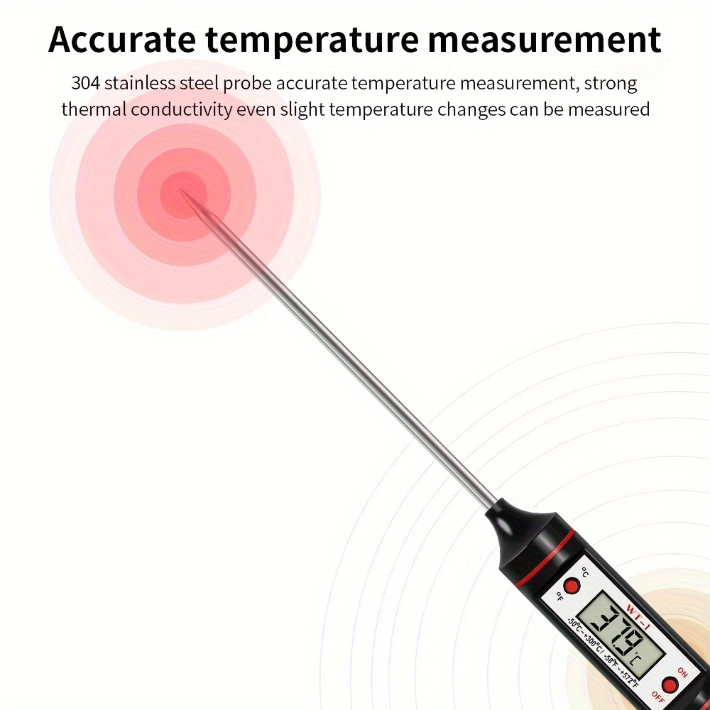 Tp-101 Digital Meat Thermometer For Cooking Food Kitchen Bbq Probe Water  Milk Oil Liquid Oven Temperature Measurement For Large Restaurant Kitchen,  Digital Temperature Sensor Meter (battery Included) - Temu