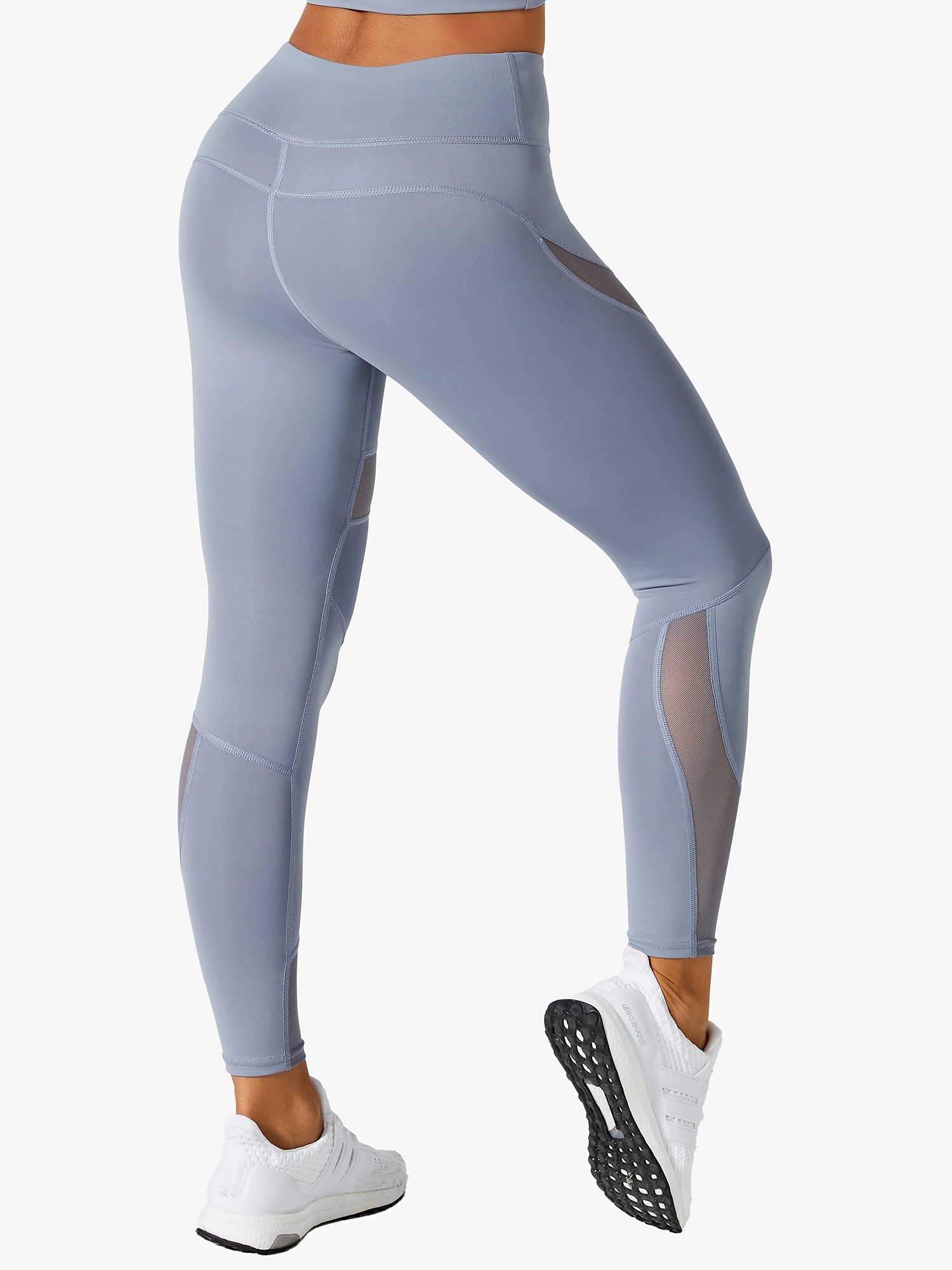 Women's Yoga Pants: High Waist Mesh Stitching Butt Lifting - Temu