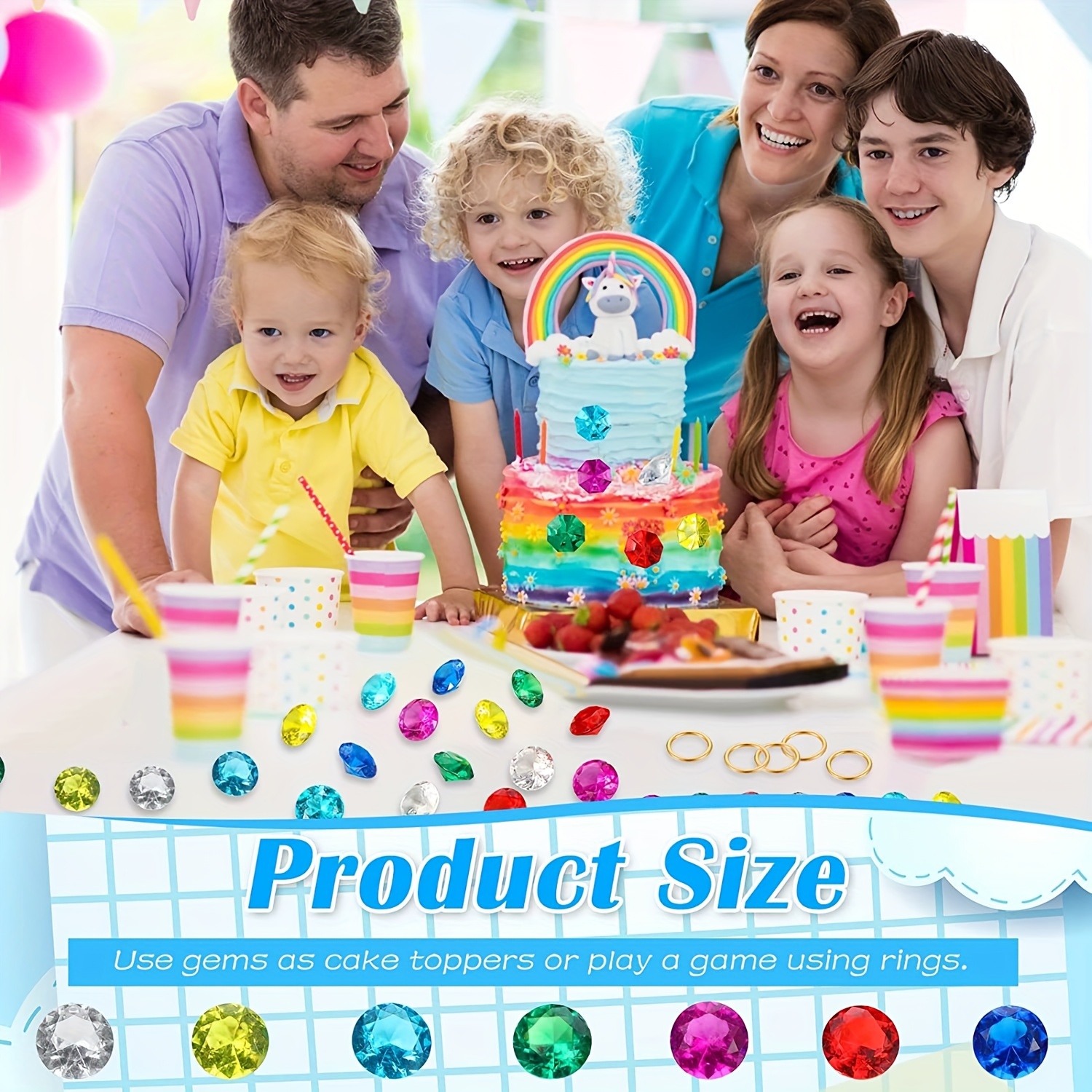 1PC Interesting Party Acrylic Colored Gems Acrylic Gems for Children Gift  Kids