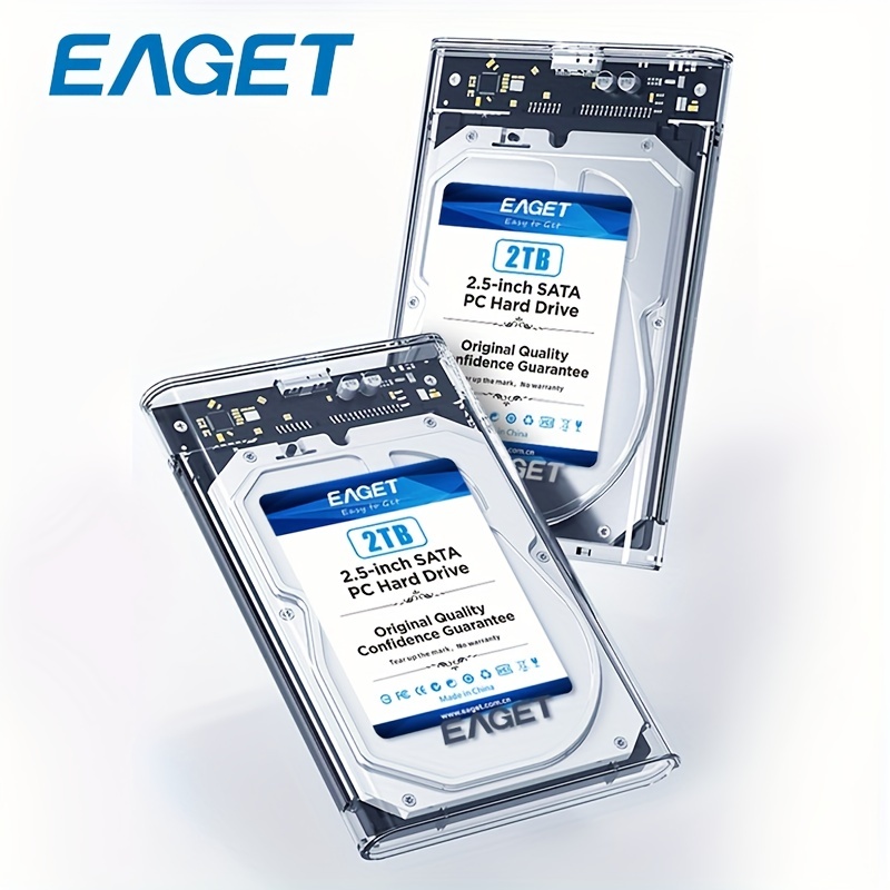 Eaget E10 External Hard Drive Enclosure Sata To Usb3.0 Transparent Ssd&hdd  Enclosure Tool-free High Speed Hard Drive Cases Mobile Storage Hdd Box -  Temu