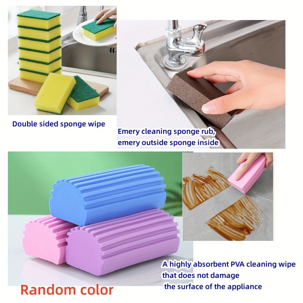 Double Sided Kitchen Cleaning Magic Sponge Kitchen Cleaning Sponge Scrubber  Spon