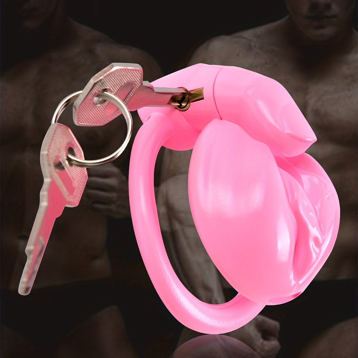  Jaula de castidad masculina, jaula de castidad rosa, jaula de  castidad falsa para mujer, jaula de pene vagina con 4 anillos de resina  transpirable, juguete sexual para hombre : Salud y