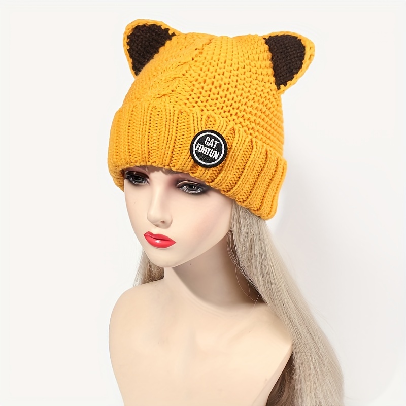 Cute Panda Hat Neck Cover Thick Velvet Beanie Knitted Wool Caps
