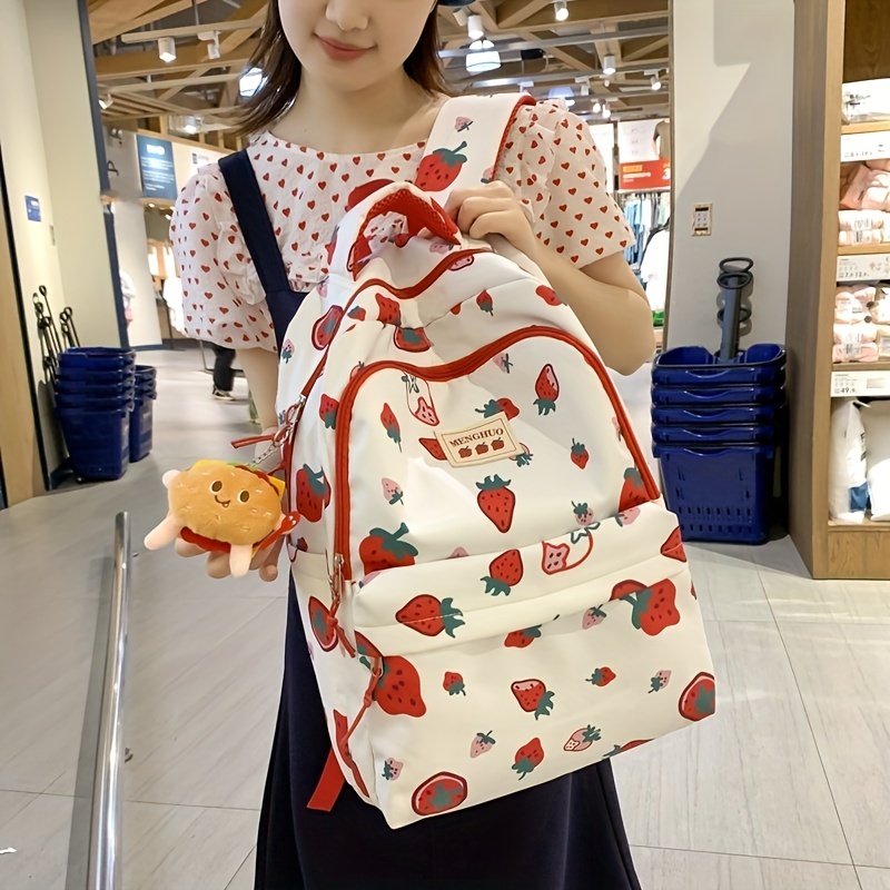 Cartoon Rainbow Print Backpack, Kawaii Cute Preppy College School Bookbag,  Casual Travel Daypack Knapsack For Students Girls - Temu