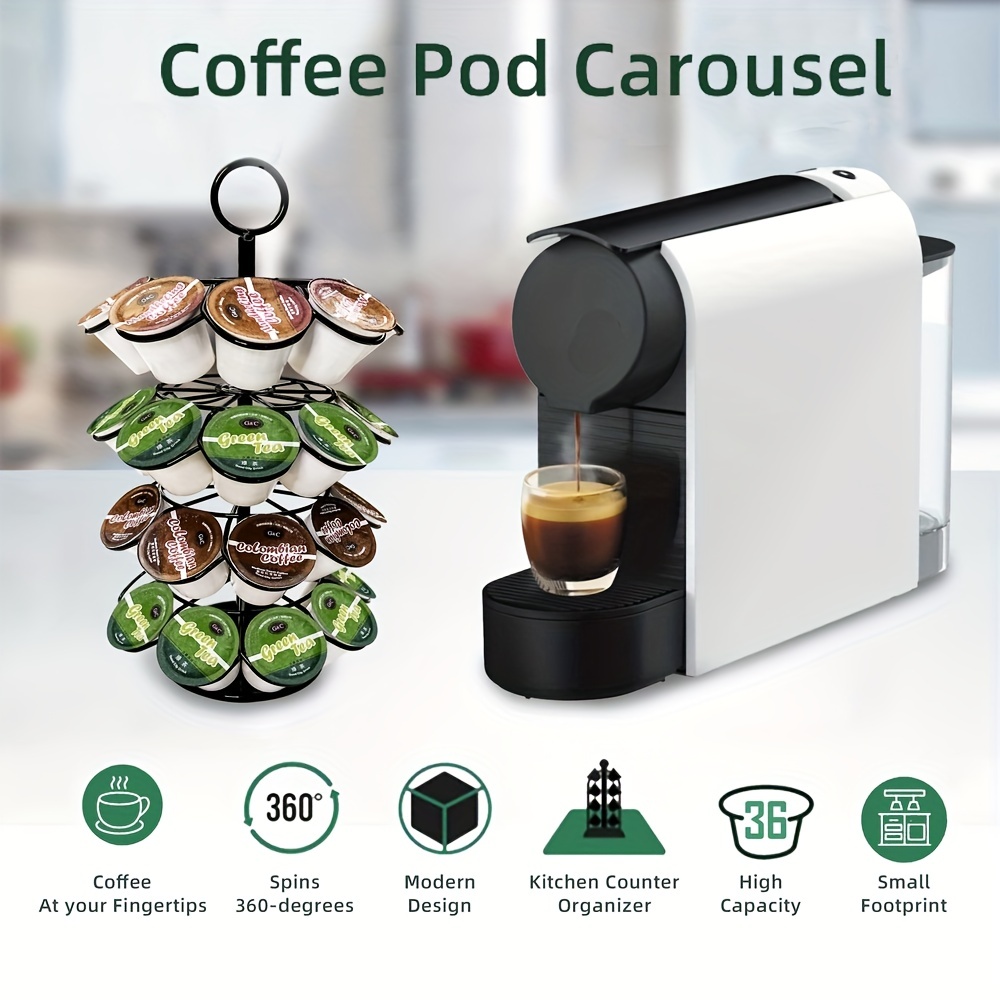 K Cup Holder Carousel Coffee Pod Holder K Cup Organizer - Temu