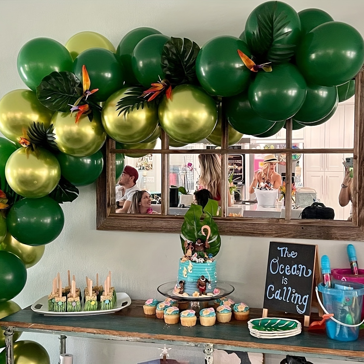 100 globos verde oscuro, verde claro, verde fruta, 12 pulgadas, látex para  baby shower, cumpleaños, decoración de fiesta temática de selva